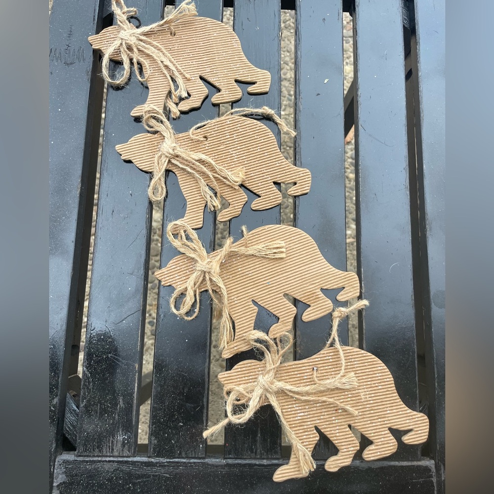 4 Bundle Lot Shimmer Hanging Bear Country Wildlife Ornaments